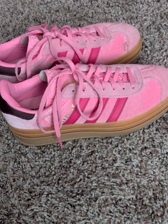 adidas Shoes - adidas Gazelle Pink Suede Platform Sneakers with Gum Sole